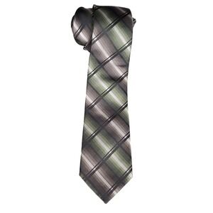 JF J Ferrar Mens Plaid Tie Green Brown Businesscore Fall Tailored Accessories